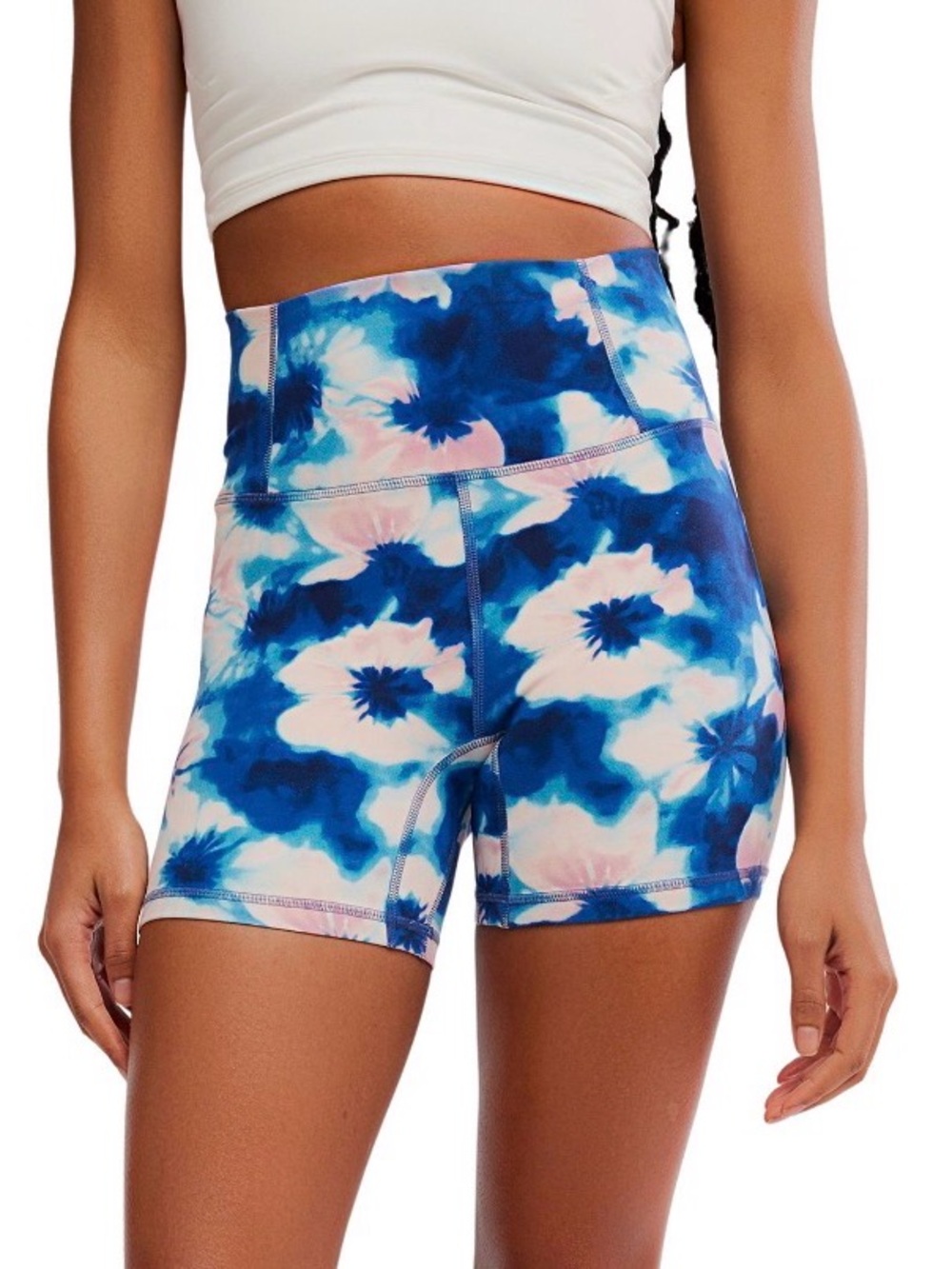 FP Movement Womens Never Better High Rise Printed 5” Biker Shorts New With Tags
